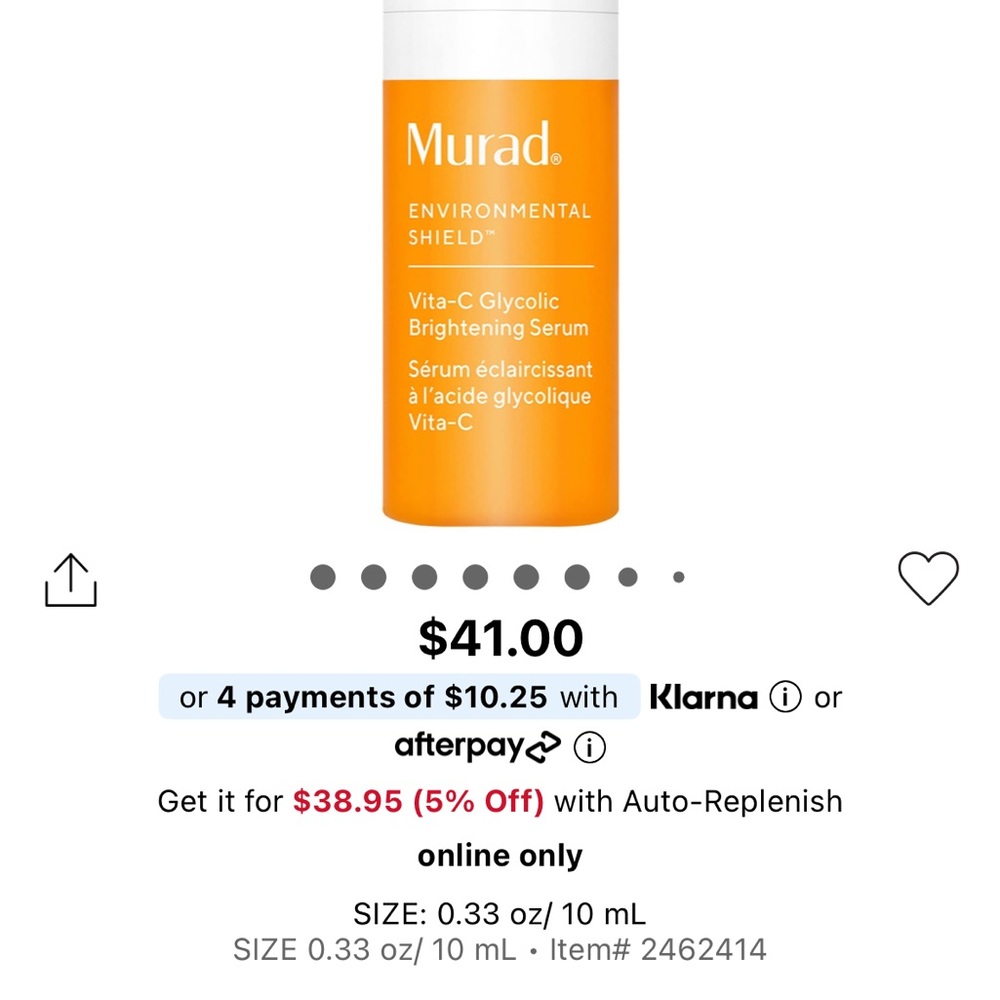 Murad Vita-C Glycolic Brightening Serum - White and Orange